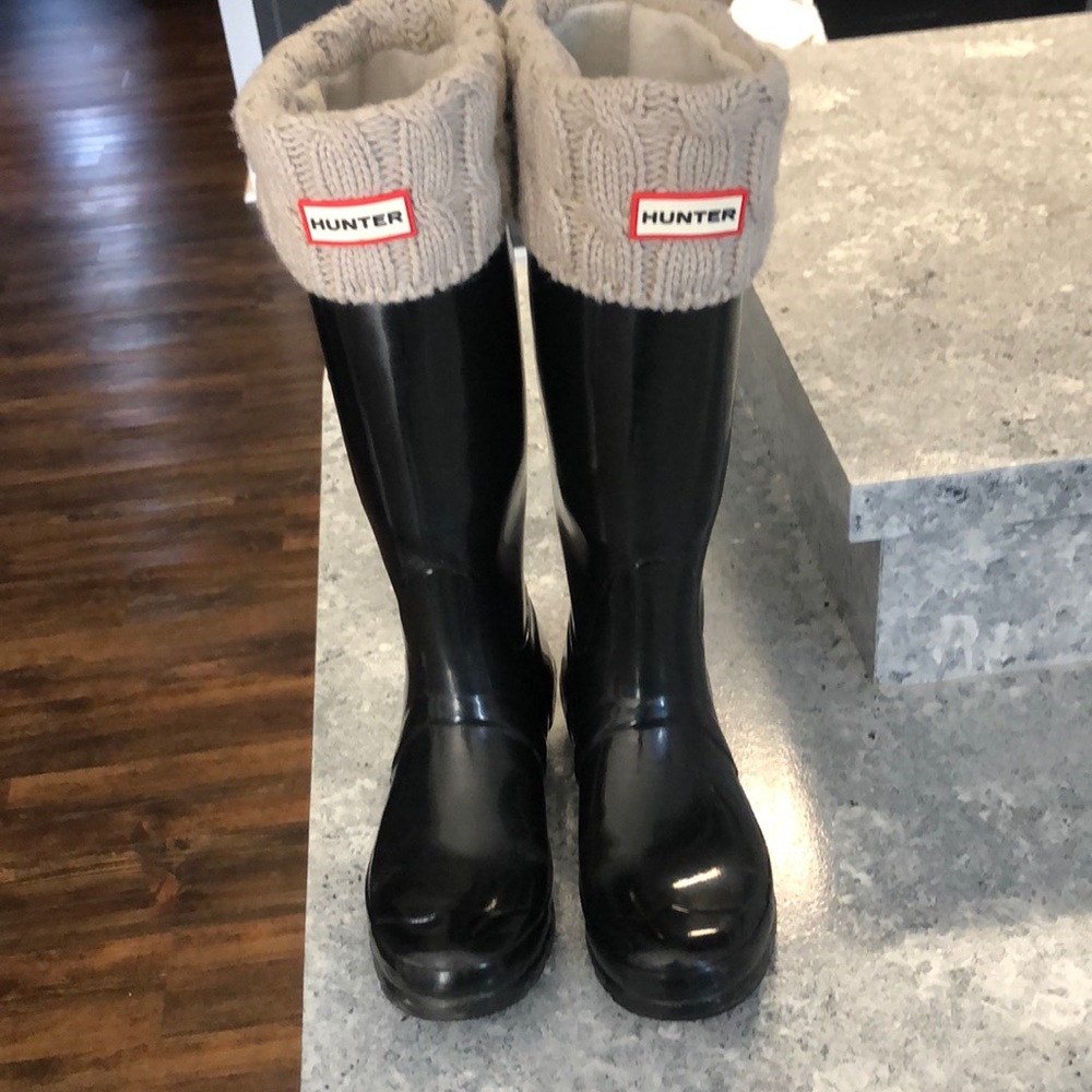 Black Tall Hunter Boots